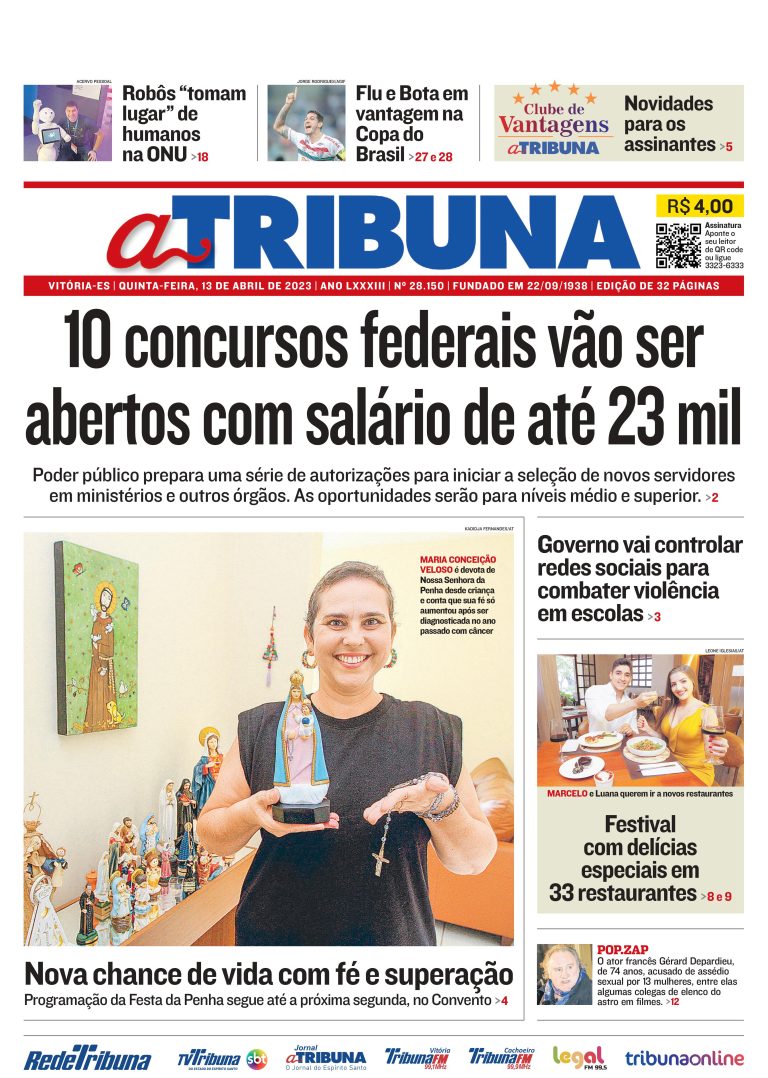Confira os destaques do Jornal A Tribuna desta quinta-feira