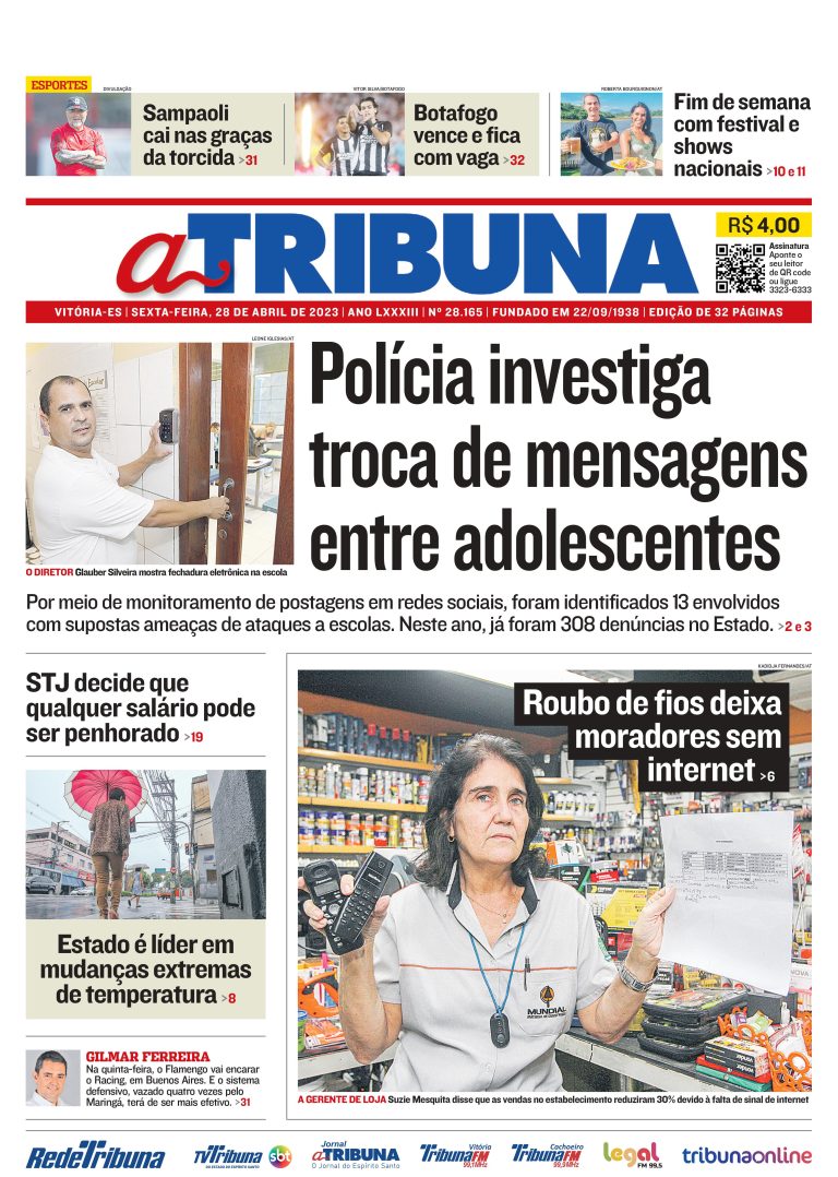 Confira os destaques do Jornal A Tribuna desta sexta-feira
