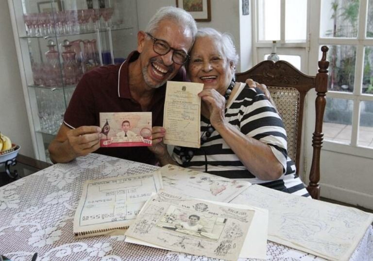 Reencontro de aluno e professora após 56 anos