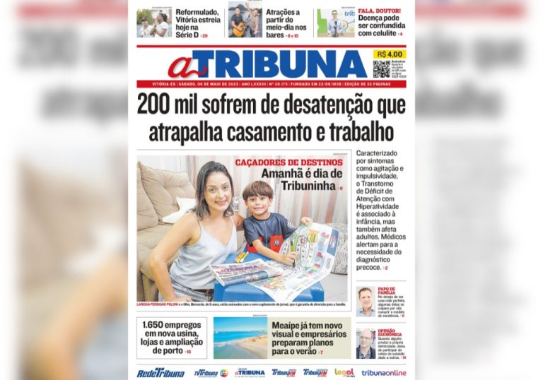 Confira os destaques do jornal A Tribuna deste sábado