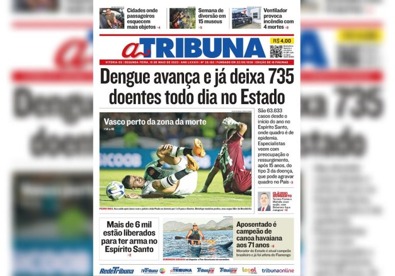 Confira os destaques do Jornal A Tribuna desta segunda-feira