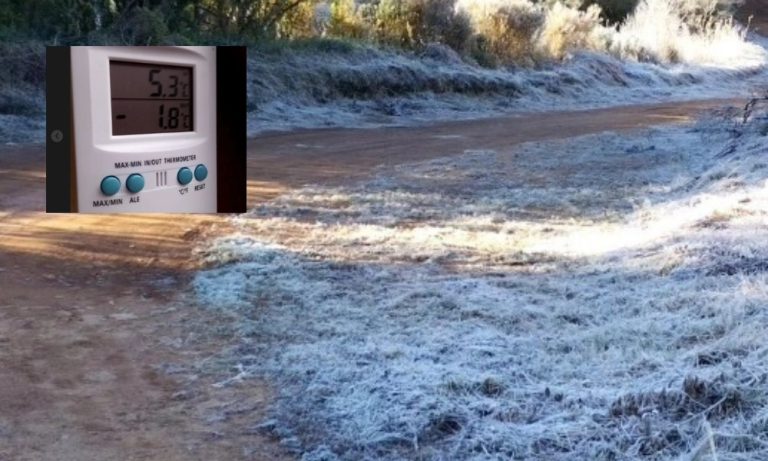 Gelo e temperatura abaixo de zero no Sul do ES
