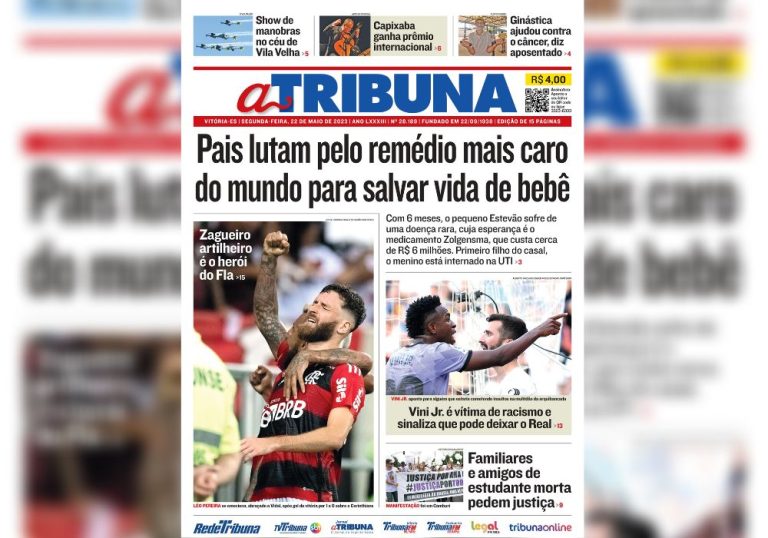 Confira os destaques do Jornal A Tribuna desta segunda-feira