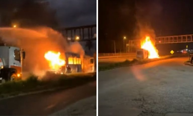 Van de banda de forró pega fogo após acidente na Bahia
