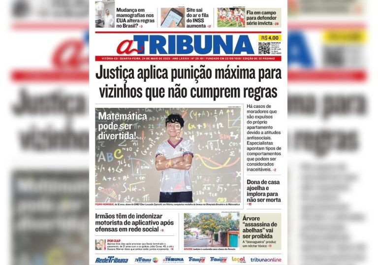 Confira os destaques do Jornal A Tribuna desta quarta-feira