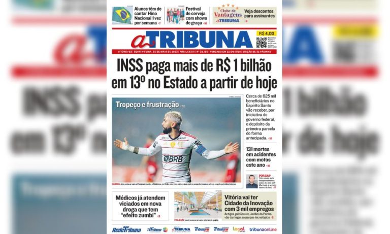 Confira os destaques do Jornal A Tribuna desta quinta-feira