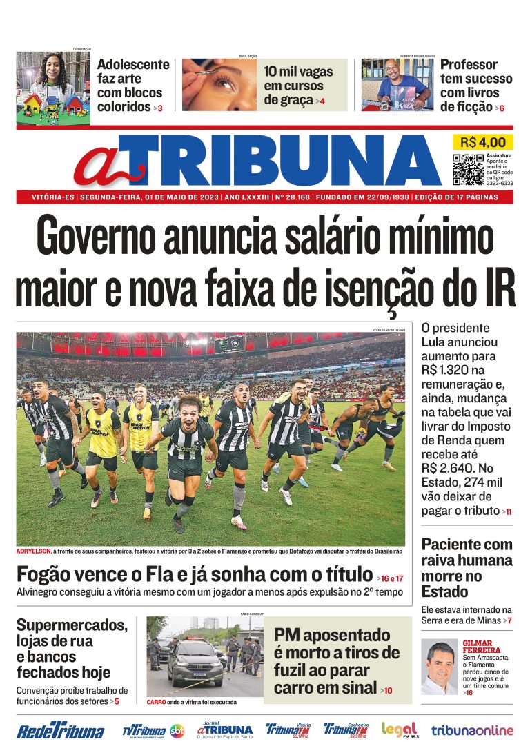 Confira os destaques do Jornal A Tribuna desta segunda-feira
