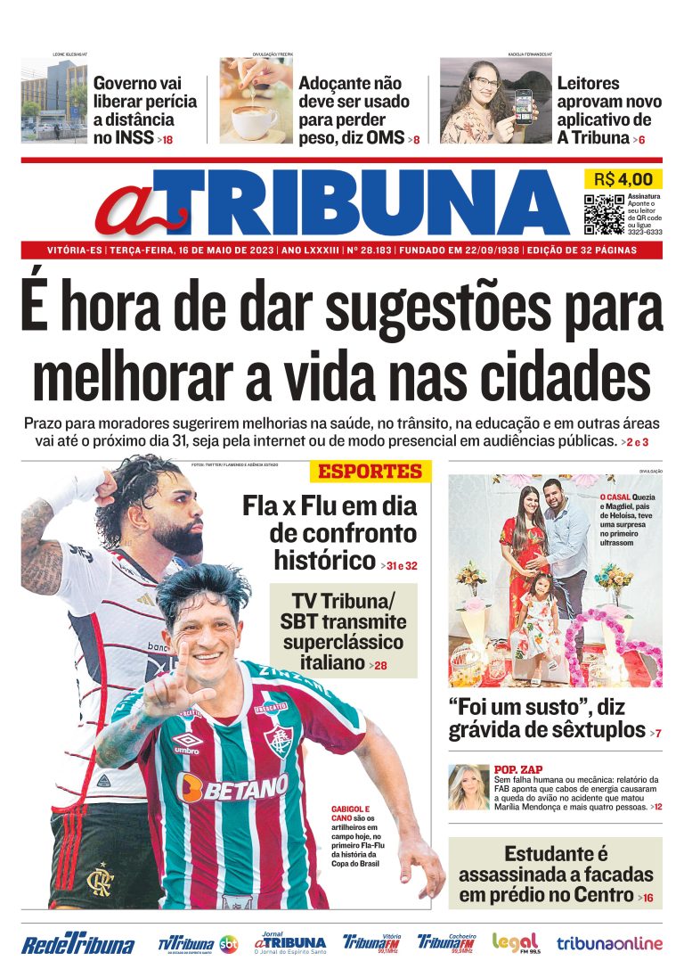 Confira os destaques do Jornal A Tribuna desta terça-feira