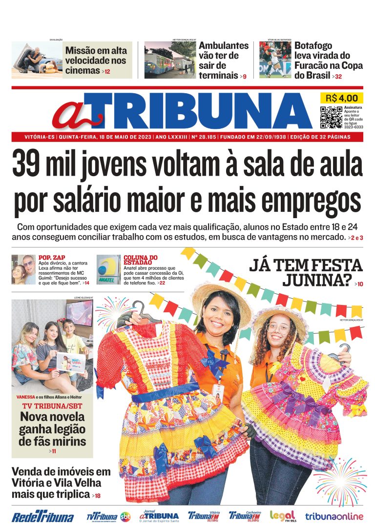 Confira os destaques do Jornal A Tribuna desta quinta-feira