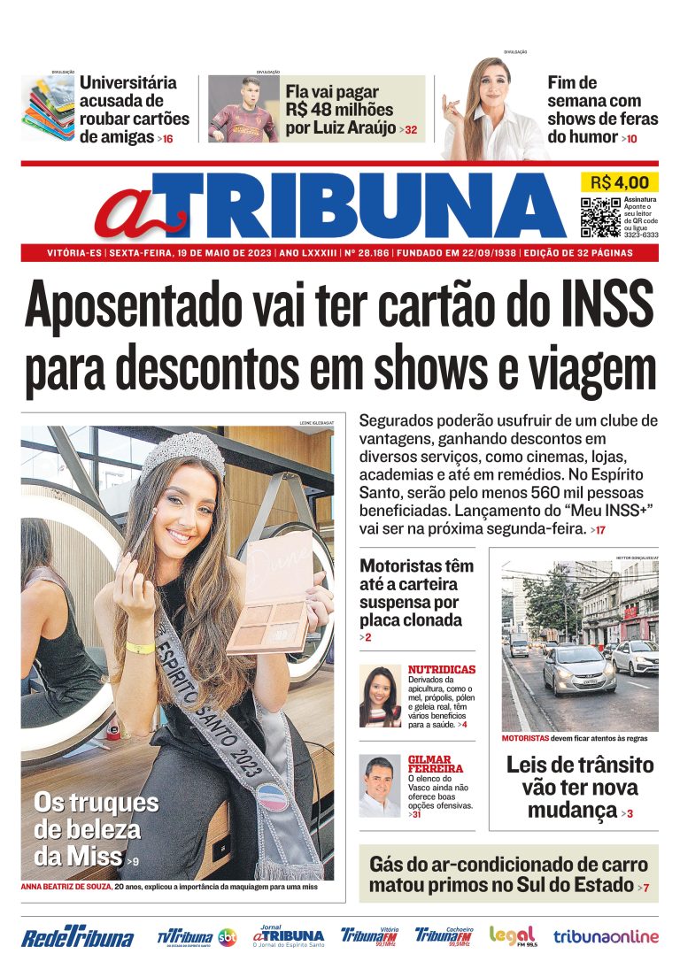 Confira os destaques do Jornal A Tribuna desta sexta-feira
