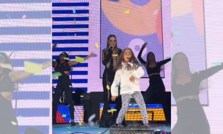 Filha de Ivete Sangalo rouba a cena durante show em Portugal