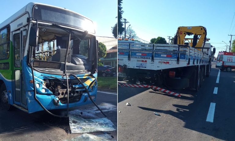 Acidente entre ônibus do Transcol e caminhão deixa 7 feridos no ES