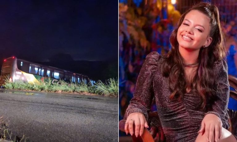 Cantora Brisa Star e mais 14 ficam feridos após ônibus cair em ribanceira no CE