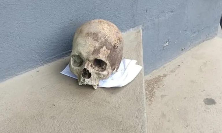 Carta é deixada junto a crânio humano em delegacia no Maranhão
