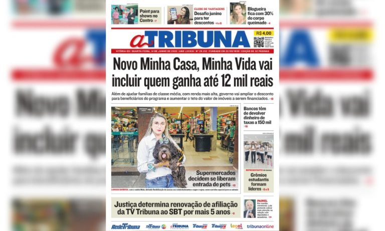 Confira os destaques do Jornal A Tribuna desta quarta-feira
