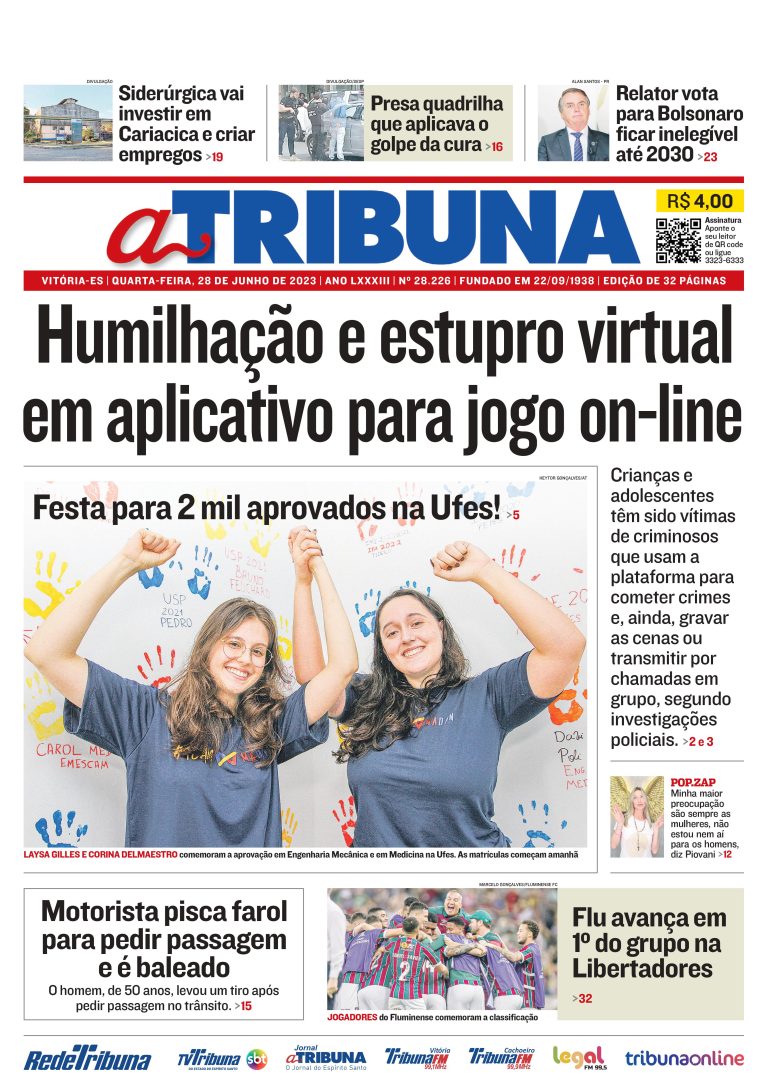Confira os destaques do Jornal A Tribuna desta quarta-feira