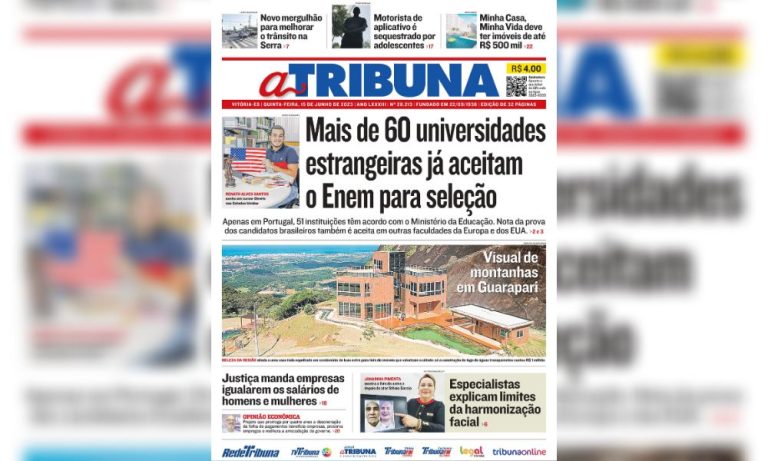 Confira os destaques do Jornal A Tribuna desta quinta-feira