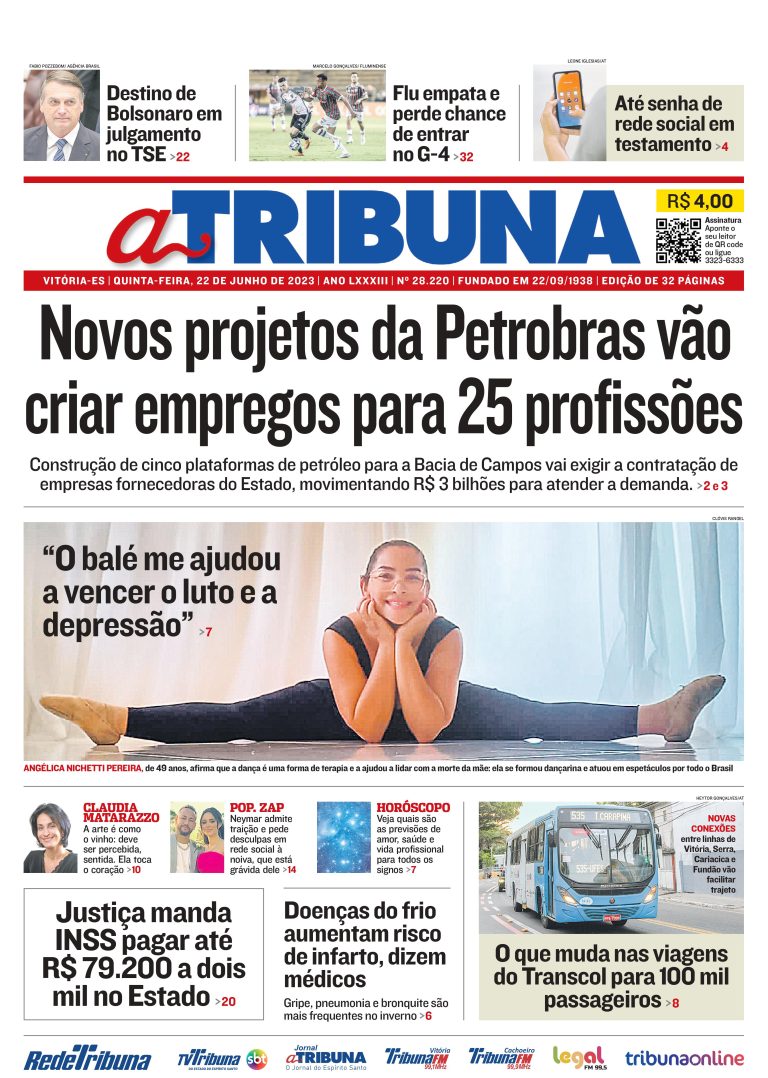 Confira os destaques do Jornal A Tribuna desta quinta-feira