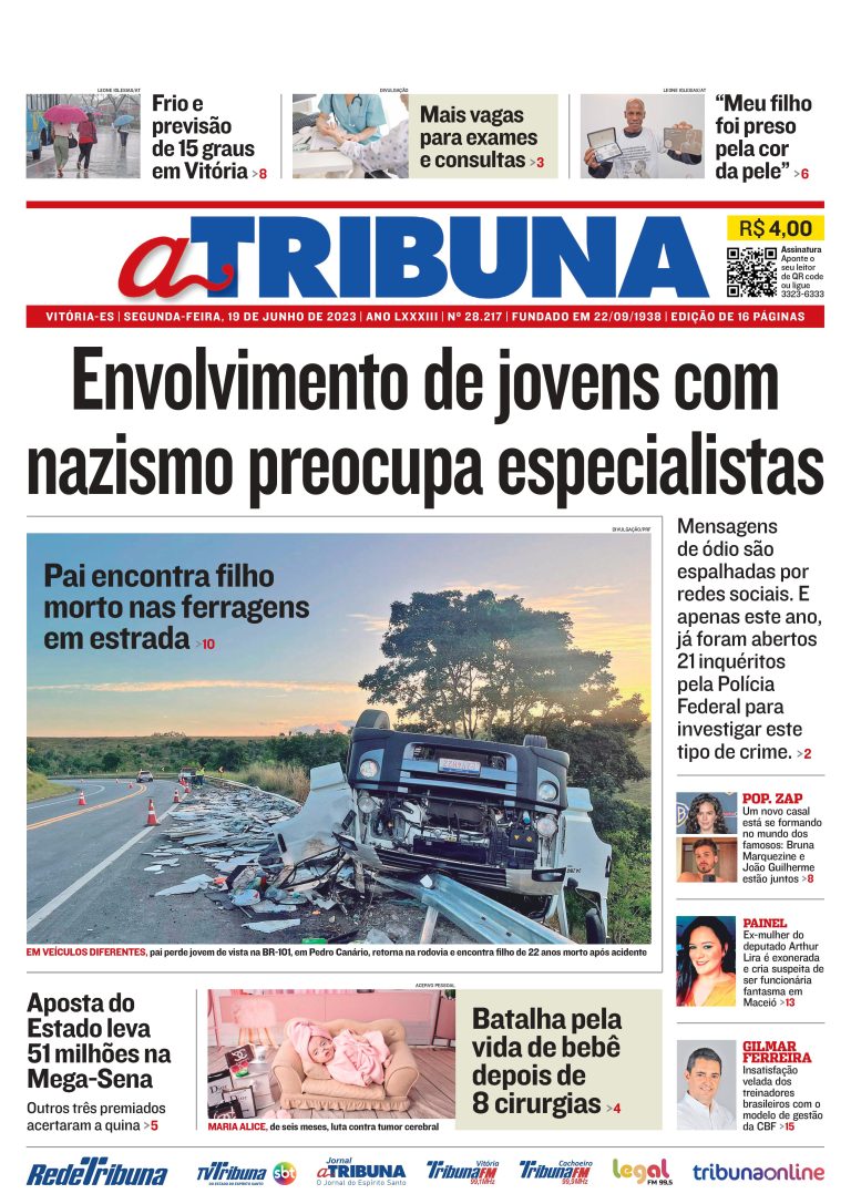 Confira os destaques do Jornal A Tribuna desta segunda-feira