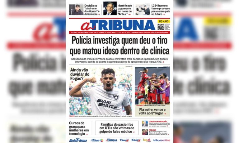 Confira os destaques do Jornal A Tribuna desta segunda-feira