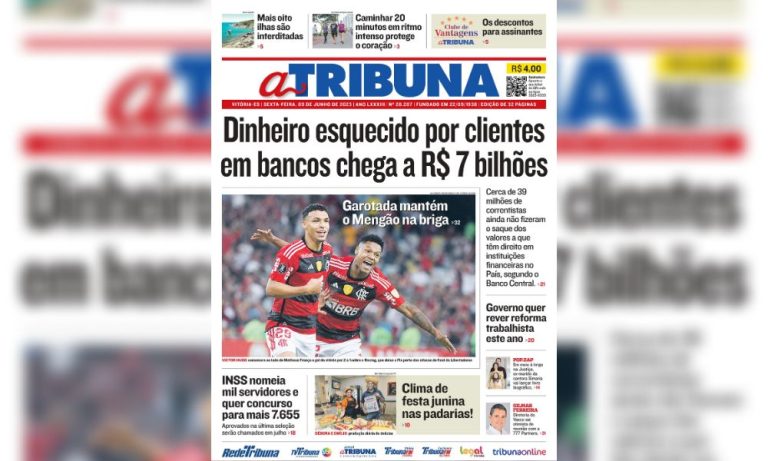 Confira os destaques do Jornal A Tribuna desta sexta-feira