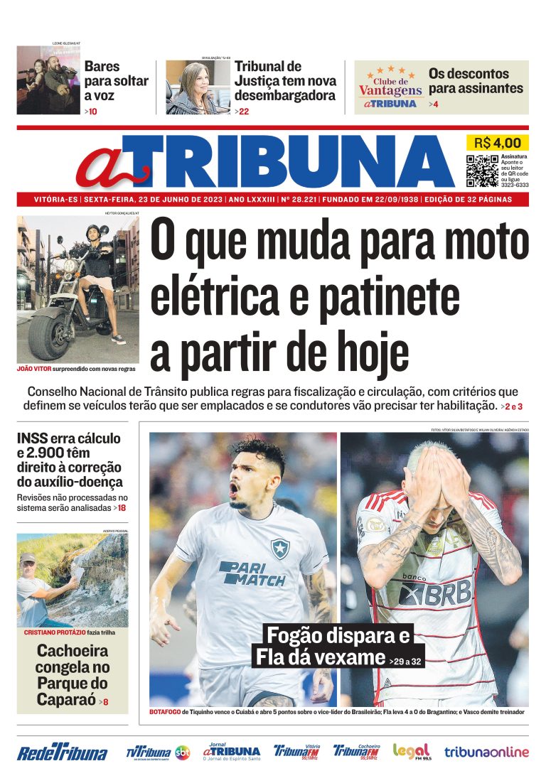 Confira os destaques do jornal A Tribuna desta sexta-feira