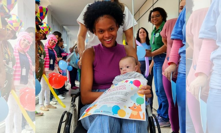 Emoção em alta de bebê após 5 meses de luta pela vida em hospital em Vila Velha
