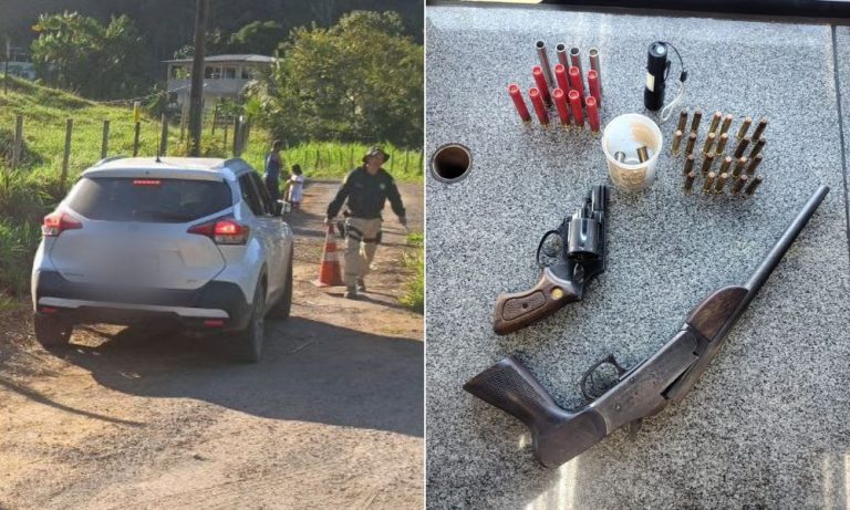 PRF encontra armas e munições em carro roubado na BR-101 no ES