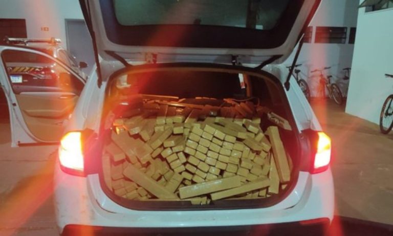 Polícia apreende 800 quilos de maconha em carro no MS