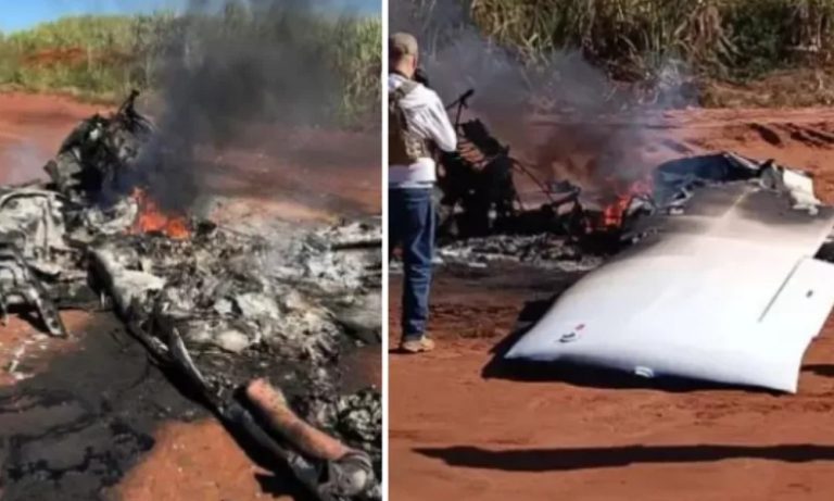 Avião é perseguido pela FAB e piloto incendeia aeronave após pouso forçado