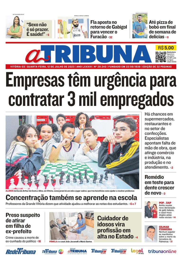Confira os destaques do Jornal A Tribuna desta quarta-feira