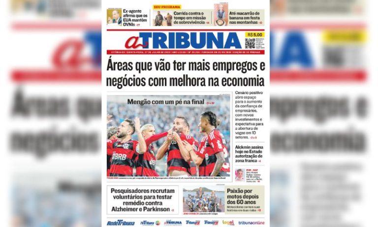 Confira os destaques do Jornal A Tribuna desta quinta-feira