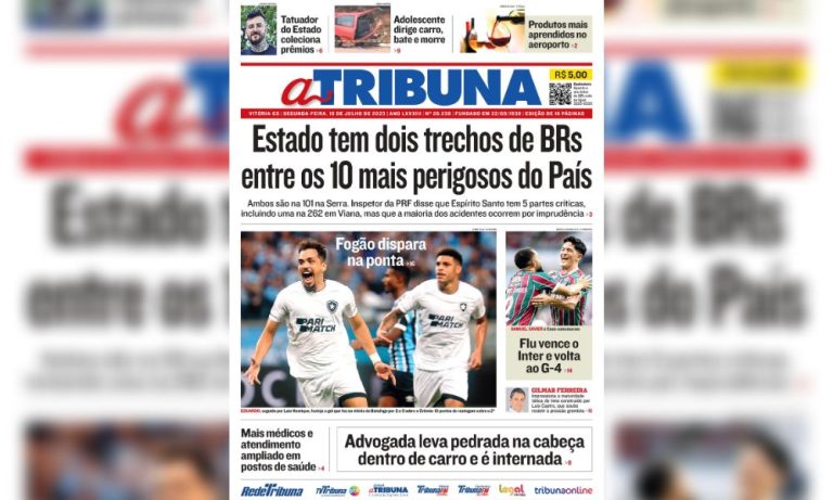 Confira os destaques do Jornal A Tribuna desta segunda-feira