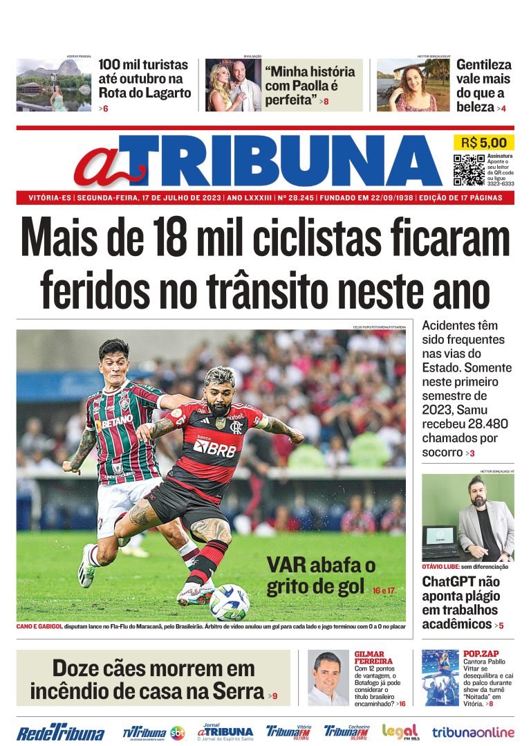 Confira os destaques do Jornal A Tribuna desta segunda-feira
