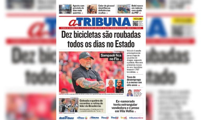Confira os destaques do Jornal A Tribuna desta segunda-feira