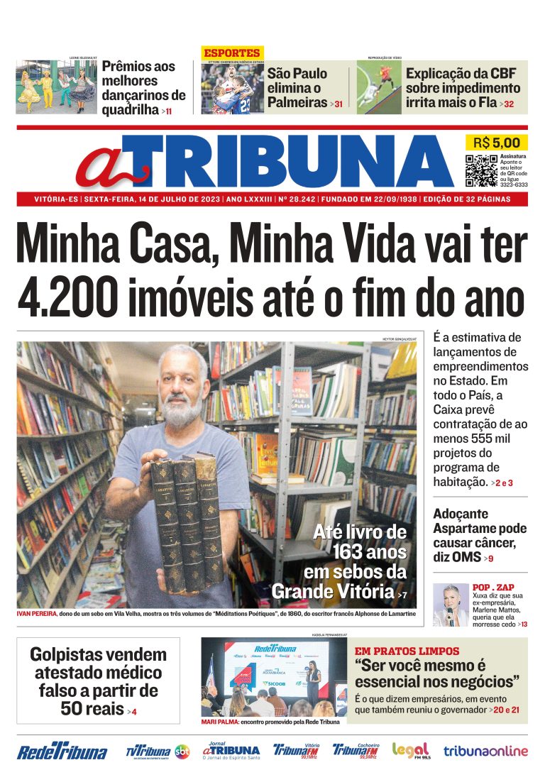 Confira os destaques do Jornal A Tribuna desta sexta-feira