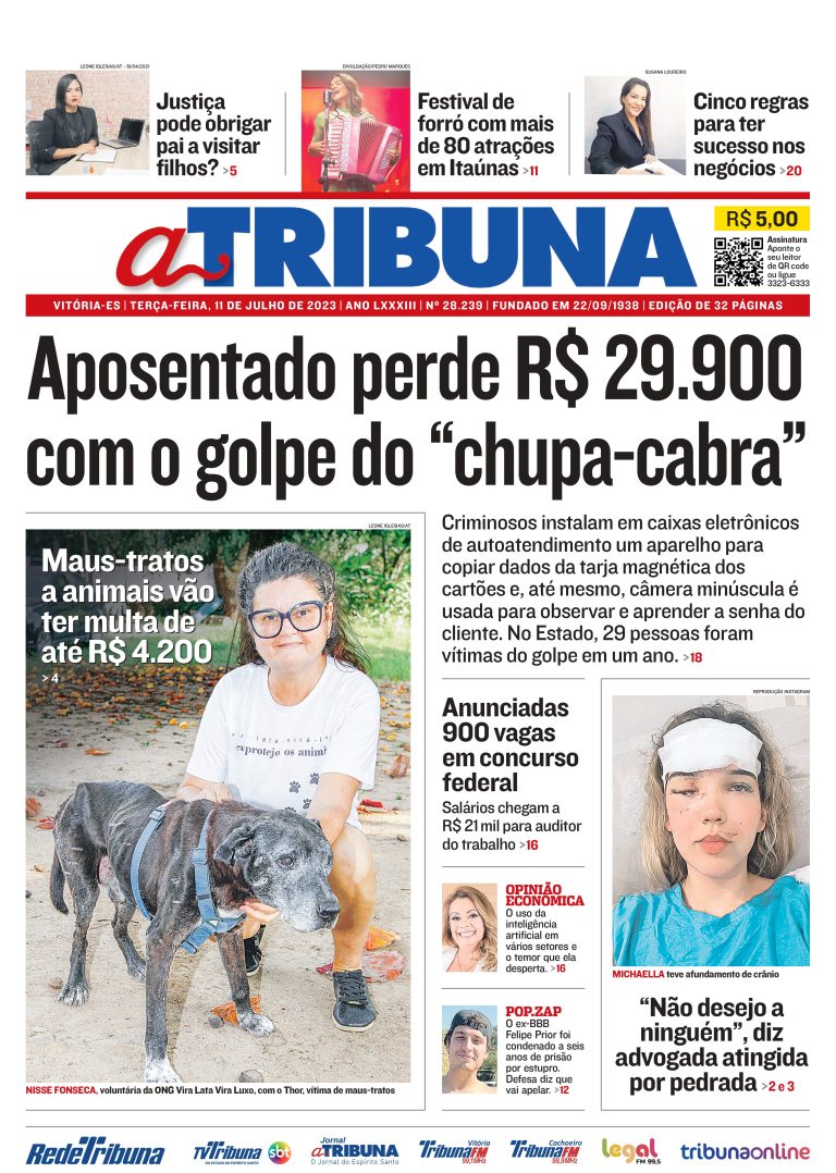 Confira os destaques do Jornal A Tribuna desta terça-feira