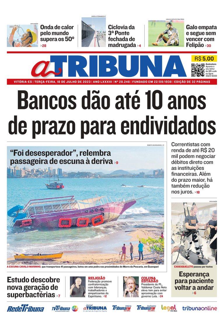Confira os destaques do Jornal A Tribuna desta terça-feira