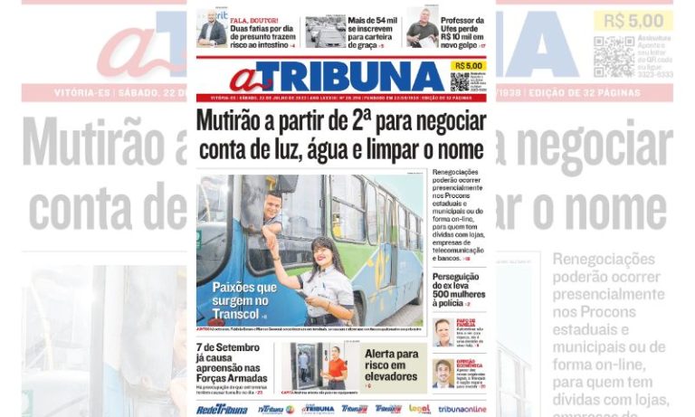Confira os destaques do Jornal A Tribuna deste sábado