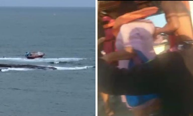 Escuna com 41 pessoas fica à deriva em praia de Guarapari
