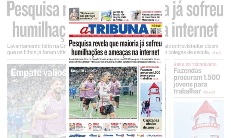 Jornal A Tribuna: veja os destaques deste domingo, dia 09 de julho