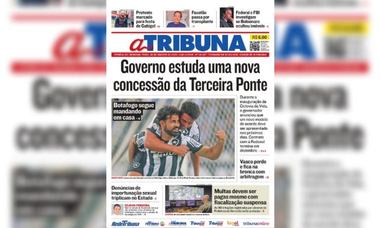Confira os destaques do Jornal A Tribuna desta segunda-feira