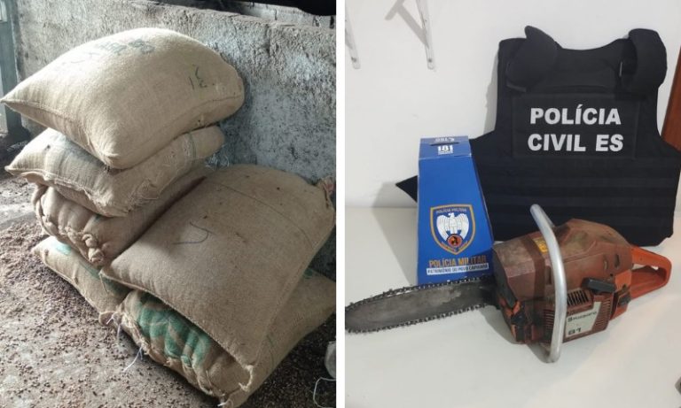 Polícia recupera sacas de café e motosserra furtadas em cidade do ES