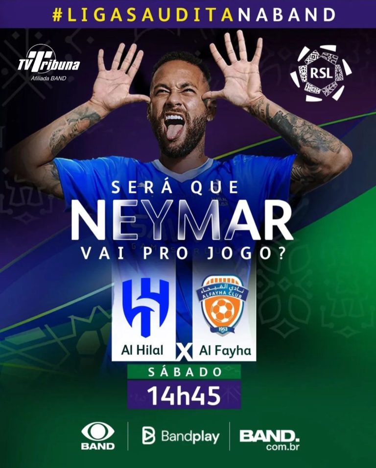 TV Tribuna/Band transmite neste sábado jogo da liga árabe. Neymar vai estrear?