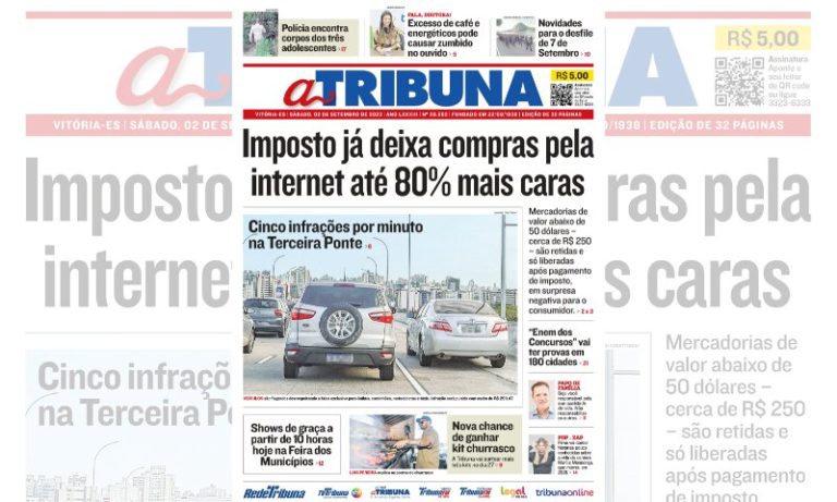 Confira os destaques do Jornal A Tribuna deste sábado