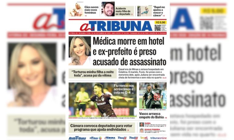 Confira os destaques do jornal A Tribuna desta segunda-feira