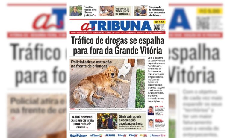 Confira os destaques do jornal A Tribuna desta segunda-feira