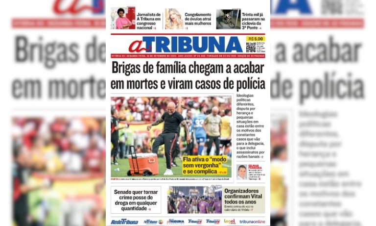 Confira os destaques do jornal A Tribuna desta segunda-feira