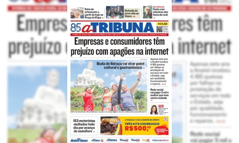 Confira os destaques do jornal A Tribuna desta sexta-feira