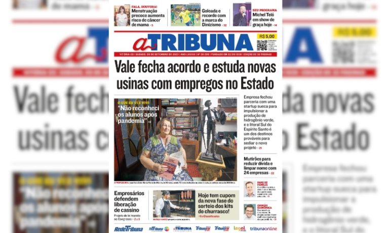 Confira os destaques do jornal A Tribuna deste sábado